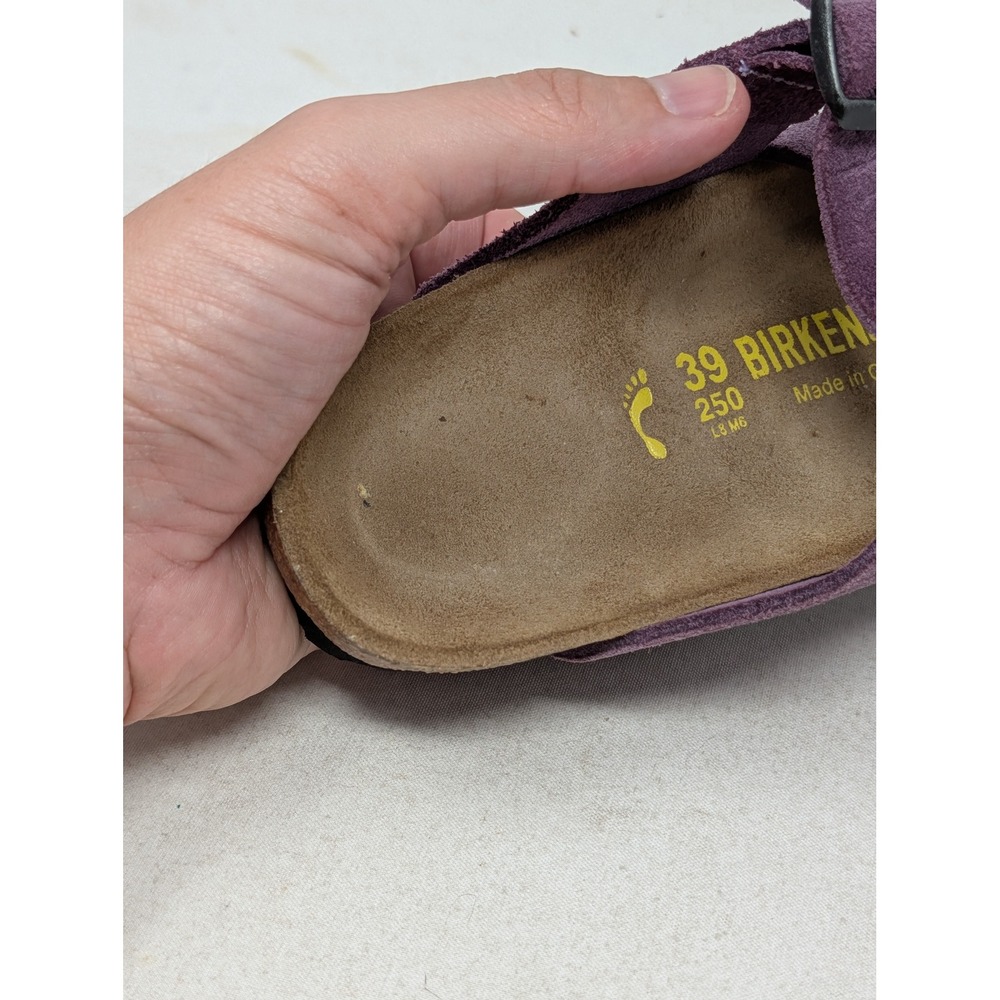 Birkenstock London Purple Suede Closed Toe Clogs Shoes Womens 39 L8 M6 - Picture 4 of 13